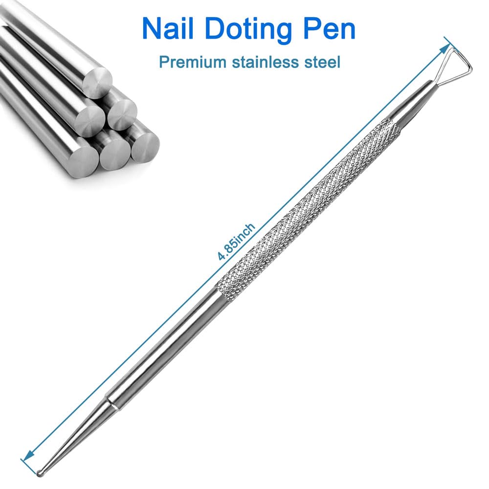 Manicure Kit for Women, 2-Piece Stainless Steel Nail Tools with Double-Ended Cuticle Pusher &