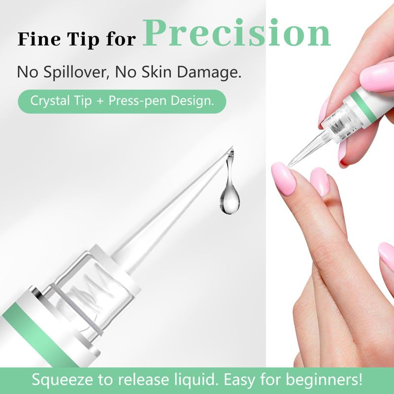 Nail Glue Remover for Press on Nails, 2025 Upgraded 2 In 1 Stick & Remover Pen Design, Not for Gel