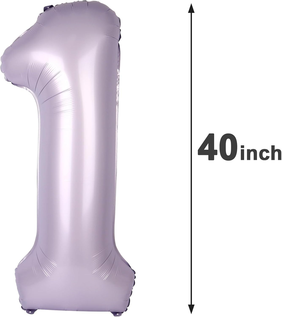 Lilac Number 1 Balloon 40 inch, Number 1 Birthday Balloon for Boy Girl, Lavender Foil One Balloon