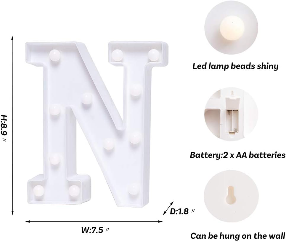 Foaky LED Letter Lights Sign Marquee Light Up Letters Sign for Night Light Wedding/Birthday Party