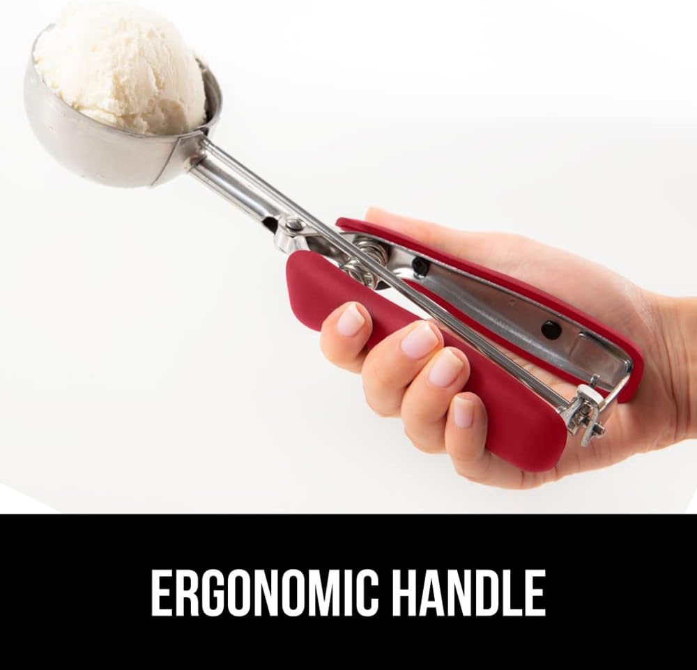 GORILLA GRIP Stainless Steel Cookie Scoop for Baking, 2 TBSP, Multipurpose Melon Baller, Meatball
