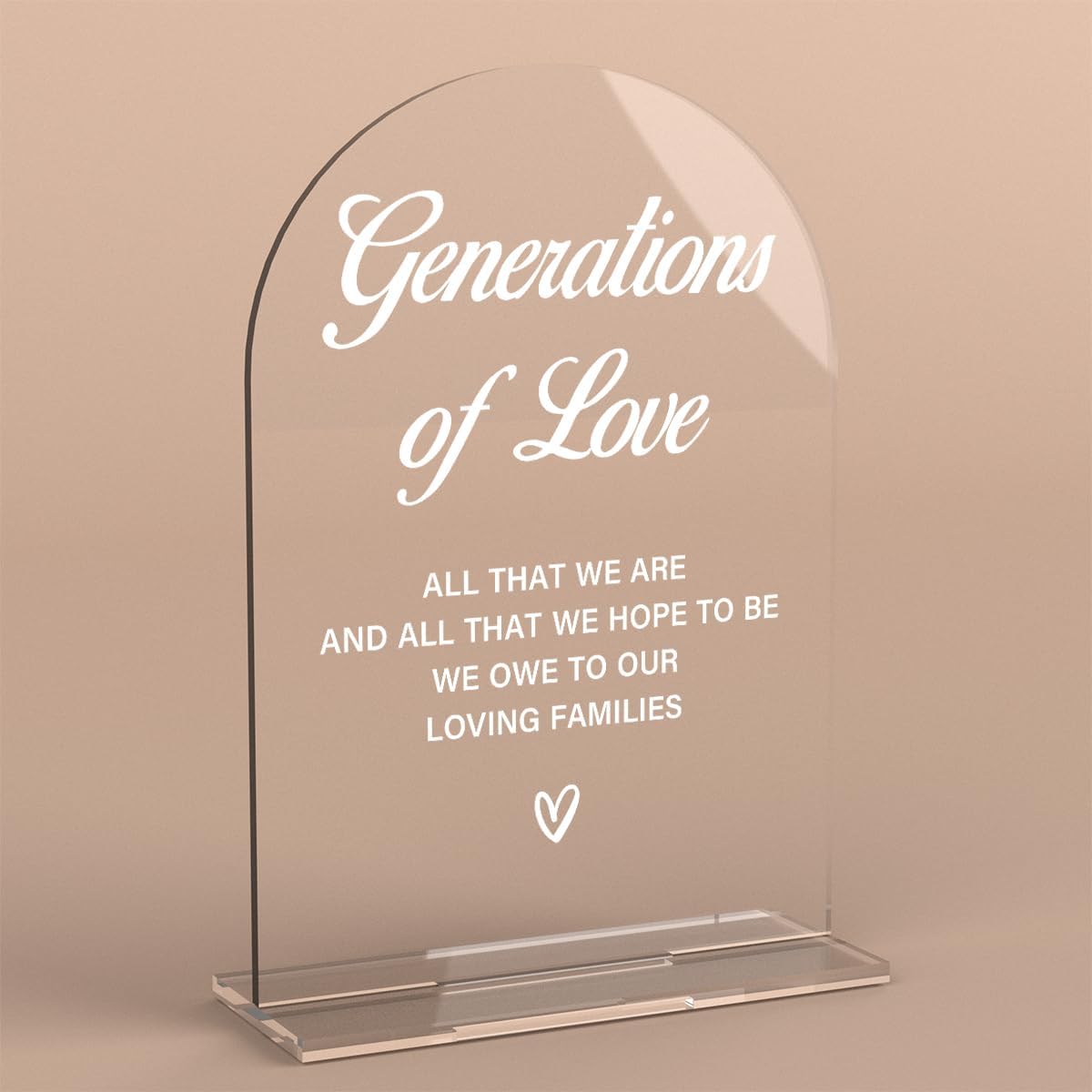Acrylic Wedding Sign Generations of Love Sign for Wedding Wedding Signs for Ceremony Modern