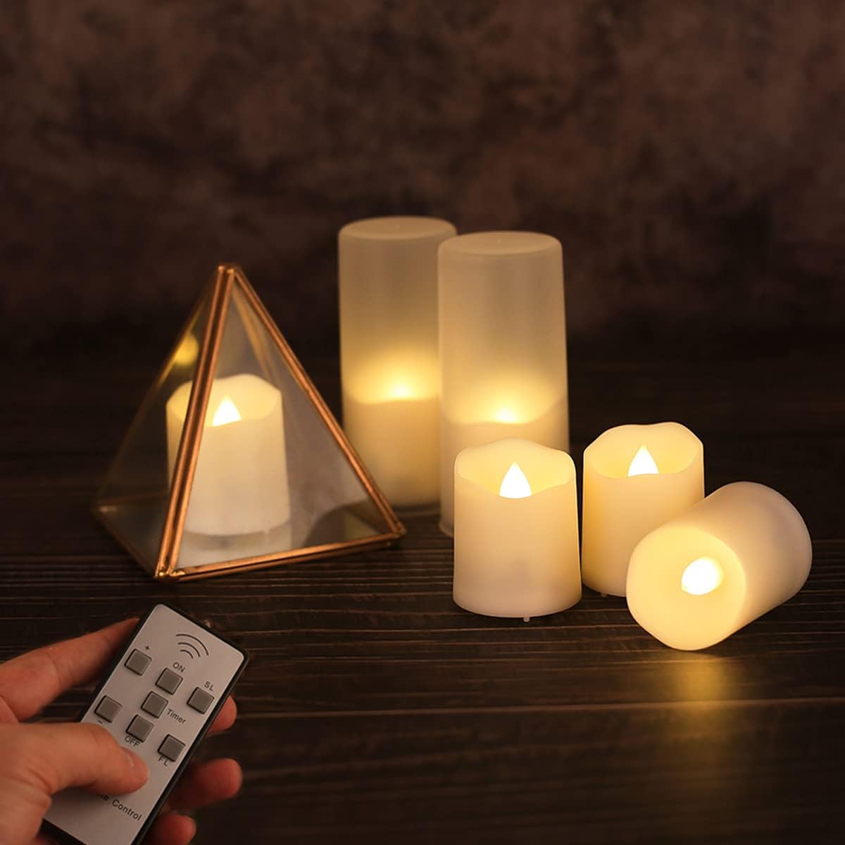 FREEPOWER Rechargeable Flameless Flickering Tea Light Candles Remote Control High Brightness Votive