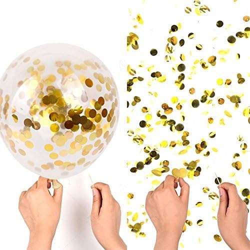 Gold Confetti Balloons 20 Pieces, 12 Inches Party Balloons With Golden Paper Confetti Dots For