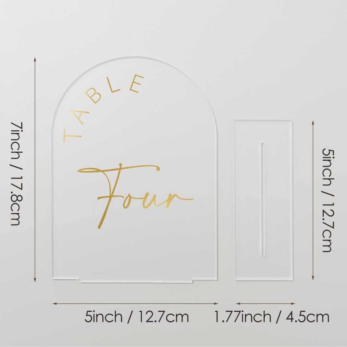 JINMURY Frosted Arch Wedding Table Numbers 1-20 with Stands, 5x7 Inch Acrylic Arch Sign with Golden
