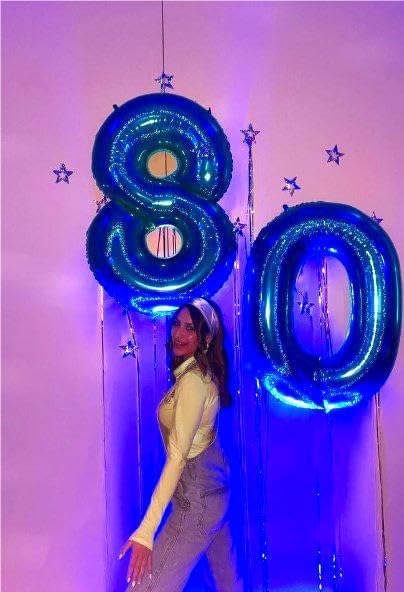 Navy Blue Foil Number 8 Balloon 40 Inch, Helium Mylar Eight Number 8 18 28 38 48 58 80 88 Birthday