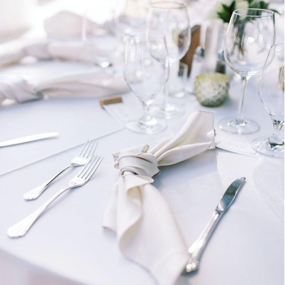 FINDYOU 10 Pack White Table Cloth Rectangle Table 60 x 102 Inch Tablecloths for 6 Foot Rectangle