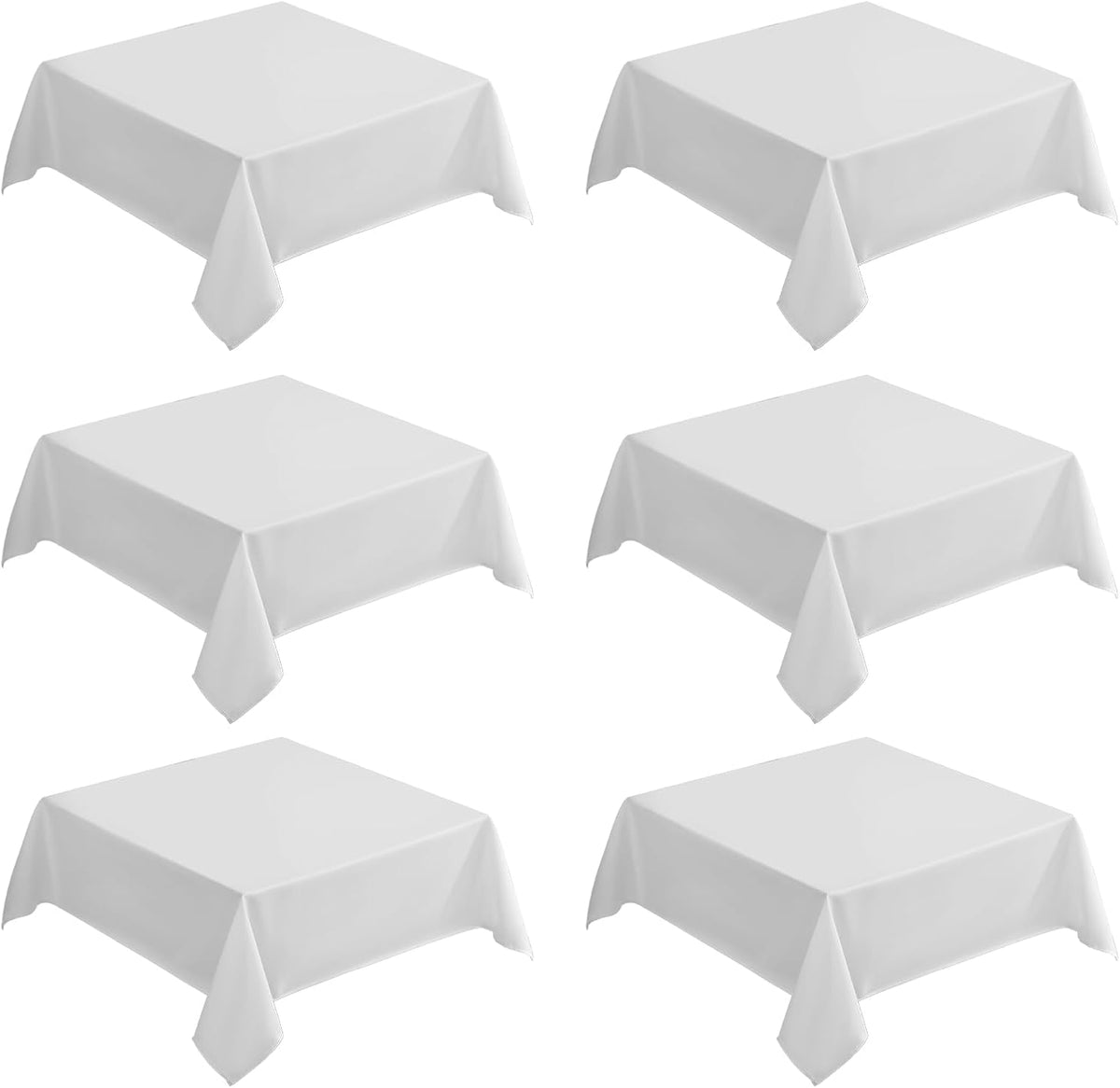 VidaFete Square Tablecloth 6 Pack 52 x 52 Inch Tablecloths Stain Wrinkle Resistant Polyester Dining