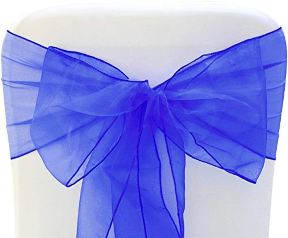 Organza Chair Bow Sash Décor Bows Sashes for Wedding Reception Events Banquets Decoration - (Pack