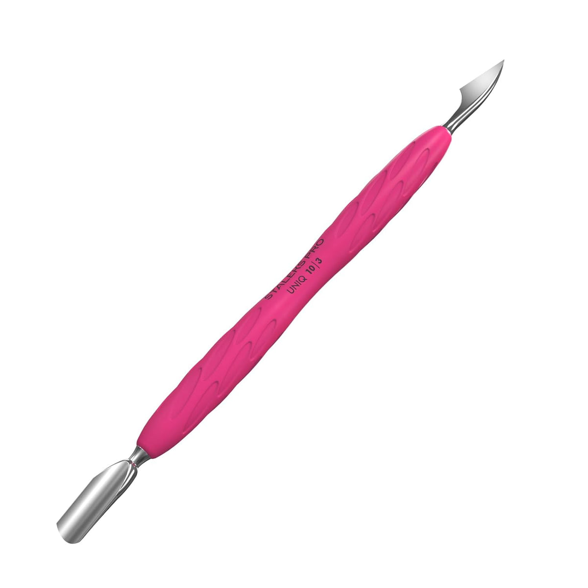 Staleks Manicure pusher Gummy with silicone handle UNIQ 10 TYPE 3 – Stainless Steel – Professional