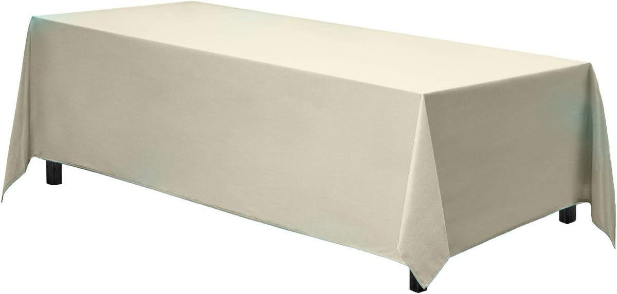 Gee Di Moda Rectangle Tablecloth - 90 x 156 Inch Ivory Table Cloth for 8 Foot Table with