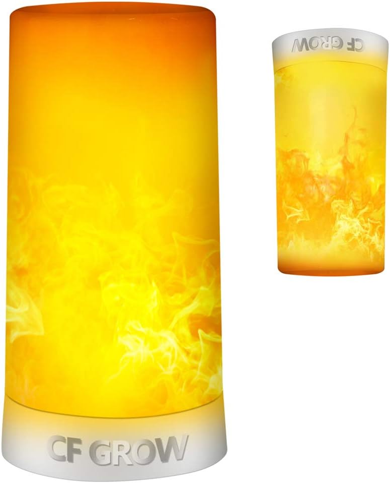LED Flame Effect Light, USB Rechargeable Flame Candle Waterproof Dimmable 4 Modes Lantern with