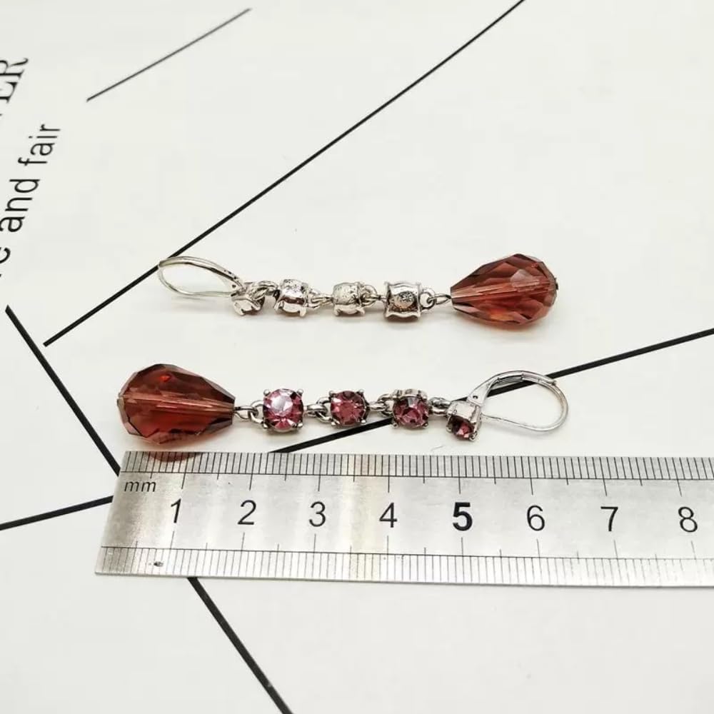 200pcs 3x5mm Teardrop Crystal Glass Beads for Jewelry Making, Faceted Vertical Hole Teardrop Glass