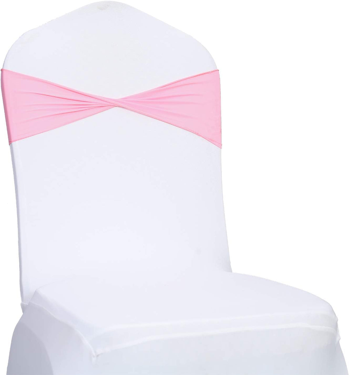 VDS Pack of 300 PCS | Pink | Spandex Chair Sashes Bows Without Buckle | Stretch Elastic Banquet