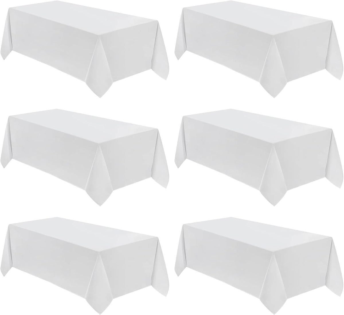 VidaFete Table Cloth 6 Pack 90 * 132inch Rectangle Tablecloth Polyester, Stain Wrinkle Resistant