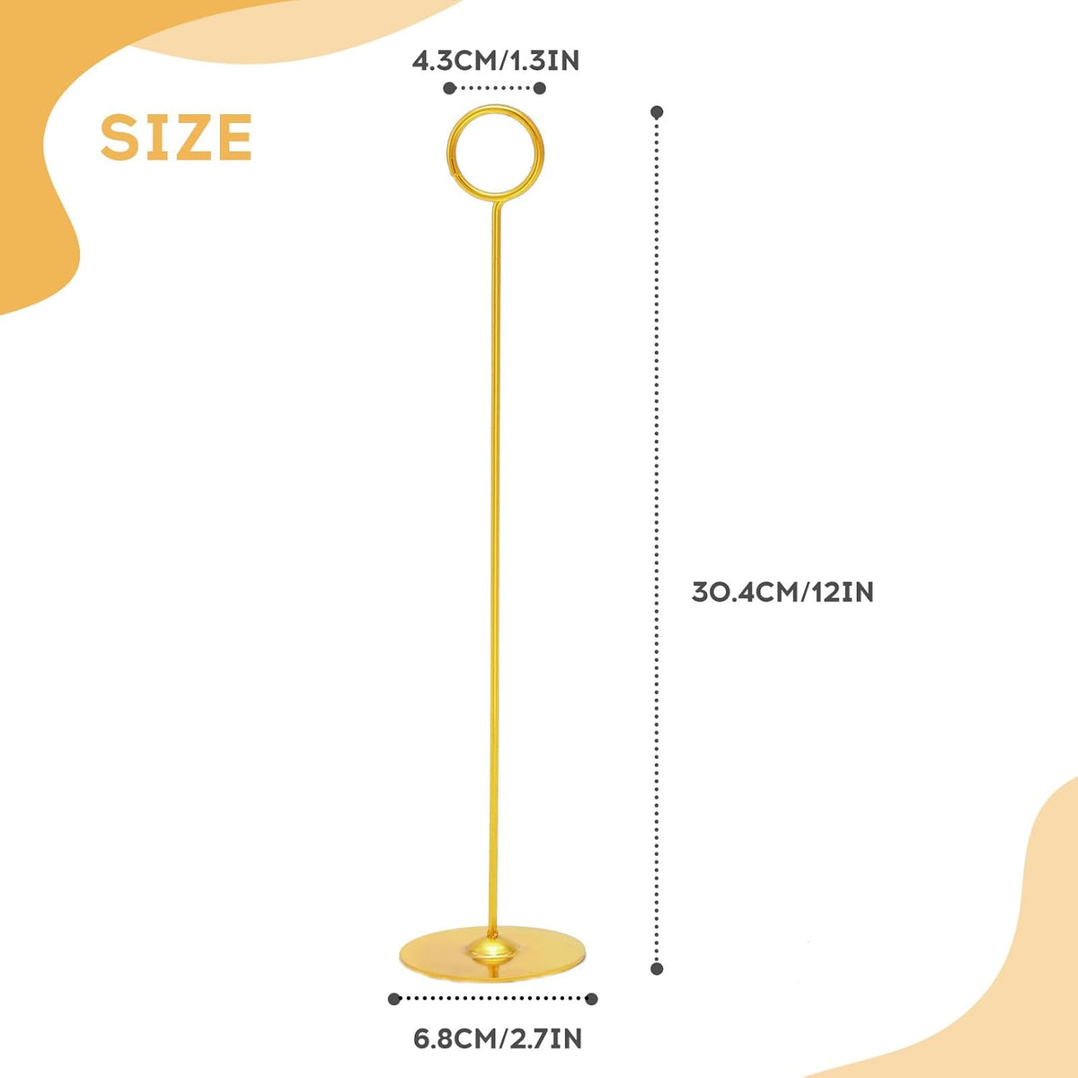 Urban Deco 36PK Table Number Holders Place Card Holders 12 Inch Table Card Holders Steel Card