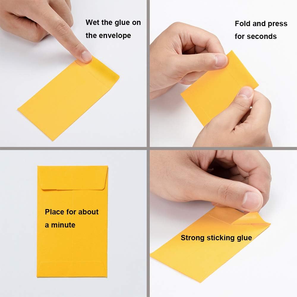 100 Pieces Colorful Small Coin Envelopes Self-Adhesive Seed Envelopes Mini Parts Small Items
