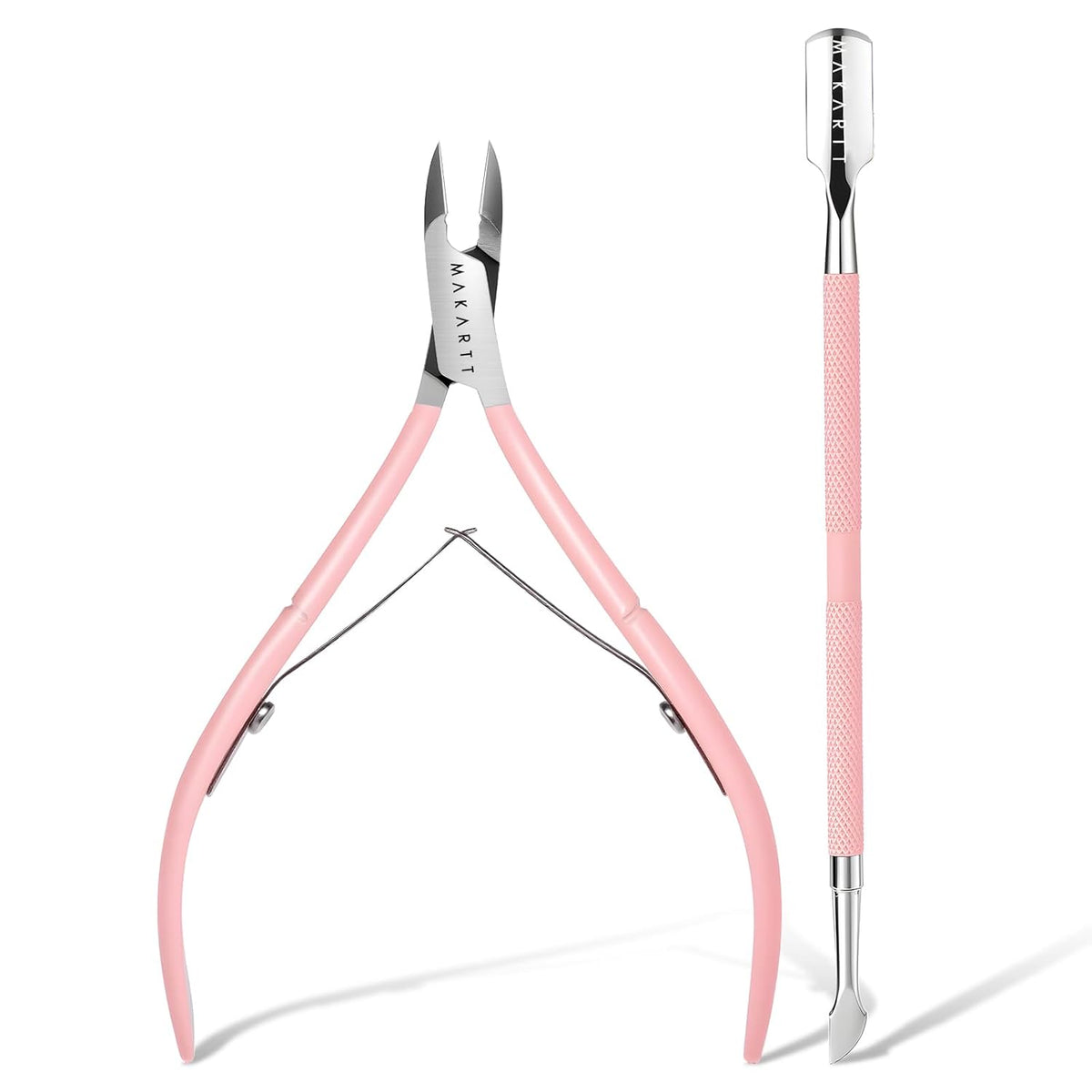 Makartt Cuticle Trimmer with Cuticle Pusher - Stainless Steel Cuticles Nipper with Dual Spring