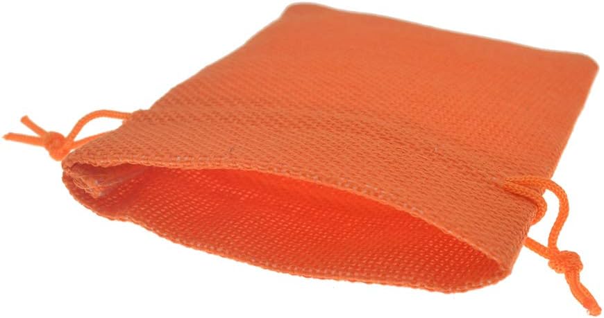 20pcs Burlap Gift Bags 5x7 inch, Orange Jute Drawstring Bags for Halloween Party Favors, Jewelry