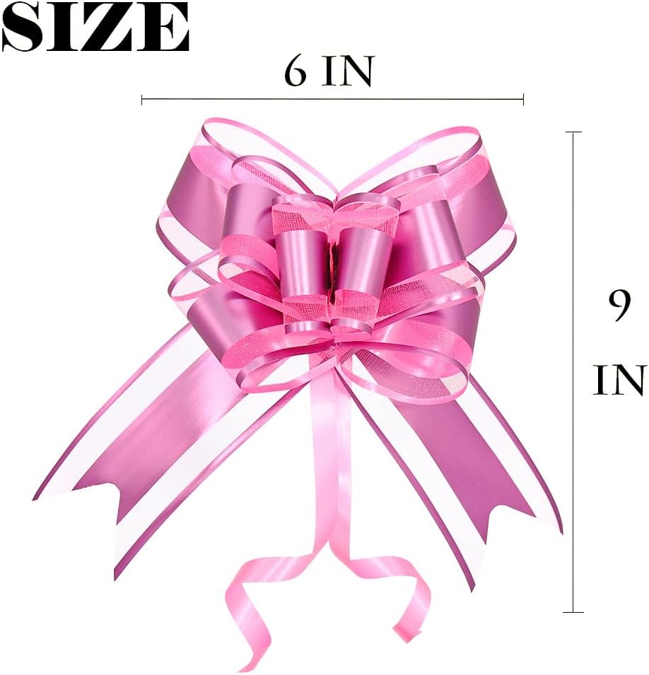 WEWILUCK Gift Bows for Presents, Hot Pink Bows for Gift Wrapping, Gift Bows with Ribbon for