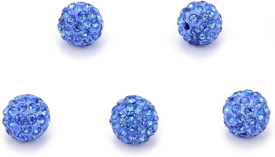 100pcs Adabele Grade A Suncatcher Crystal Rhinestone Pave Loose Beads 8mm Light Sapphire Blue