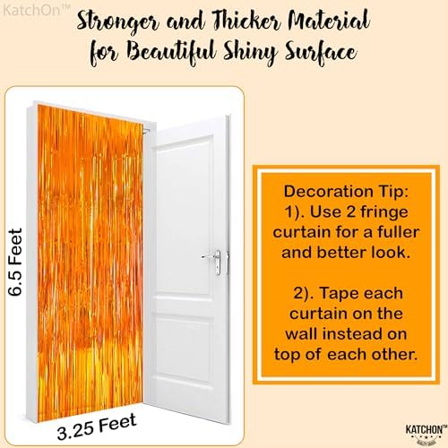 KatchOn, Orange Streamers - Pack of 2 | Orange Fringe Backdrop, Basketball Party Decorations |