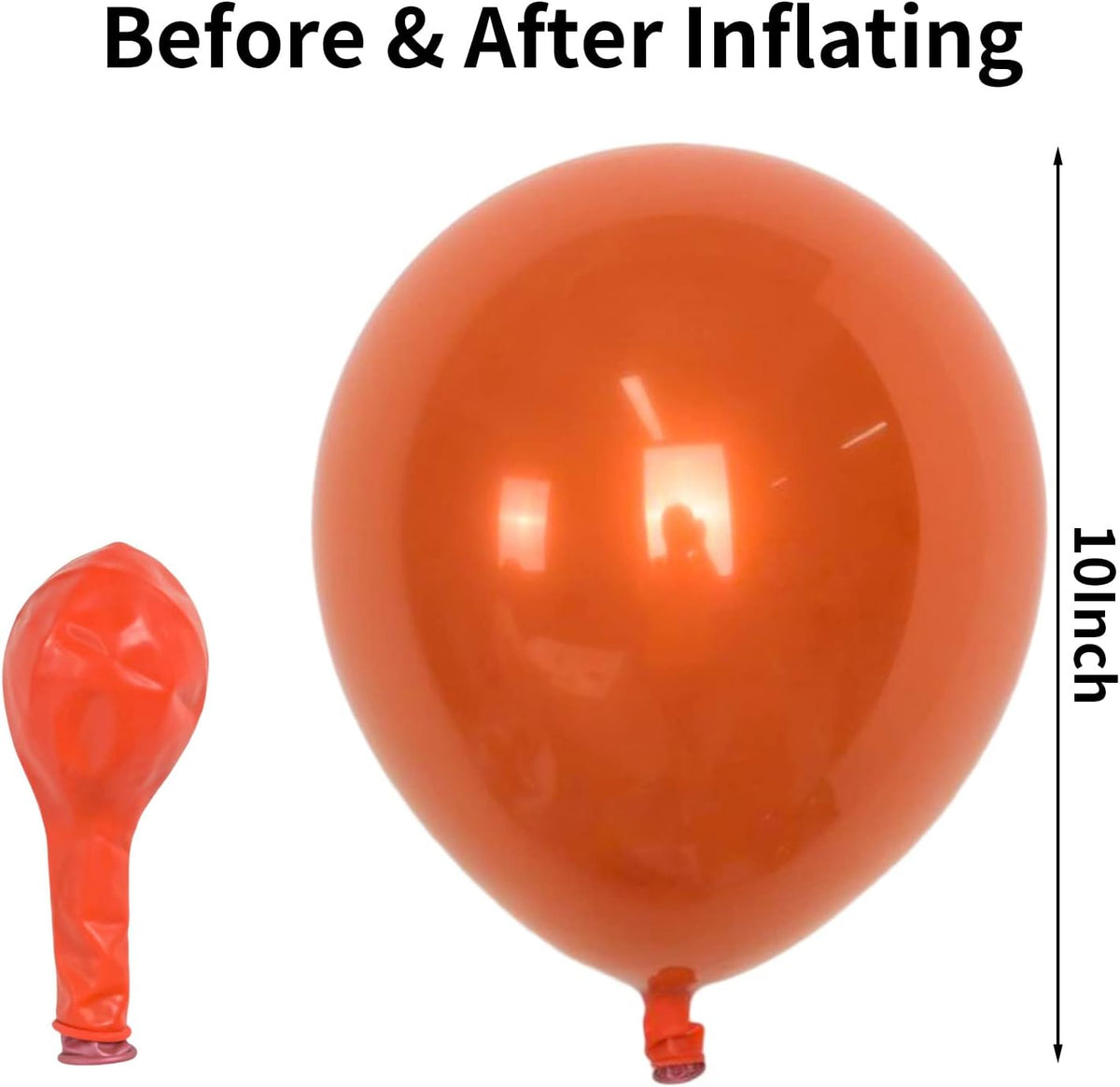 Chrome Orange Balloons, 50 PCS 10 Inch Double-Layered Metallic Dark Orange Balloons, Shiny Thick
