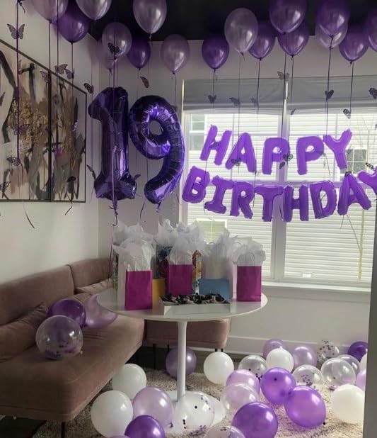 Jumbo Mylar Purple Number 4 Balloon 40 Inch, Big Number 4 Balloons Birthday Decorations, 4th Four 4