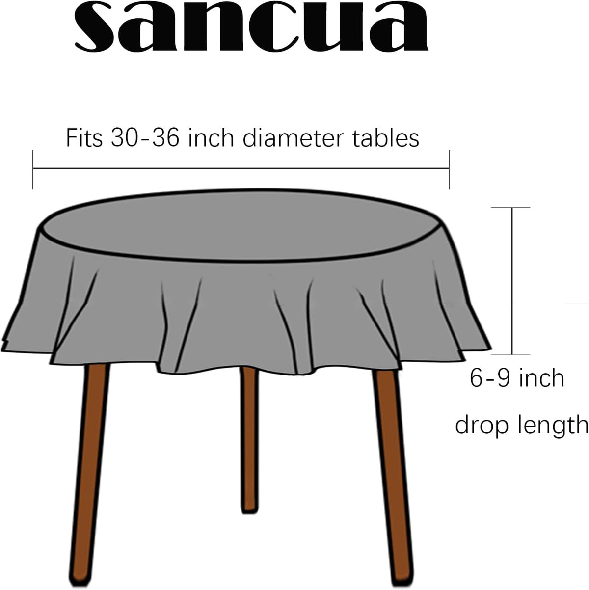 sancua Round Tablecloth - 48 Inch - Water Resistant Spill Proof Washable Polyester Table Cloth