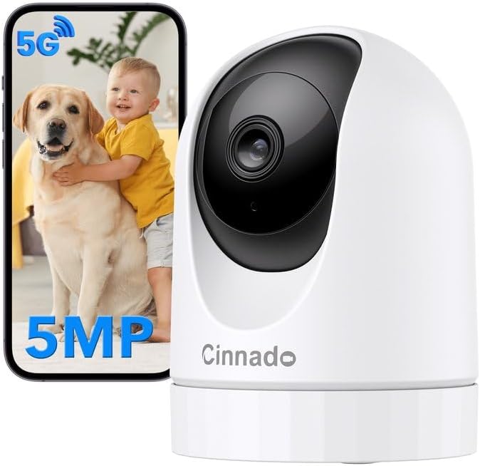 5MP Security Camera Indoor-5G/2.4G Dual WiFi Cameras for Home Security with Audio and Video Ideal