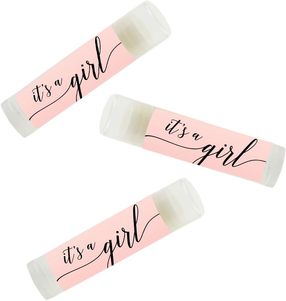 Andaz Press Blush Pink Rose Elegant Party Baby Shower, Lip Balm Chapstick Favors, It'S A Girl!