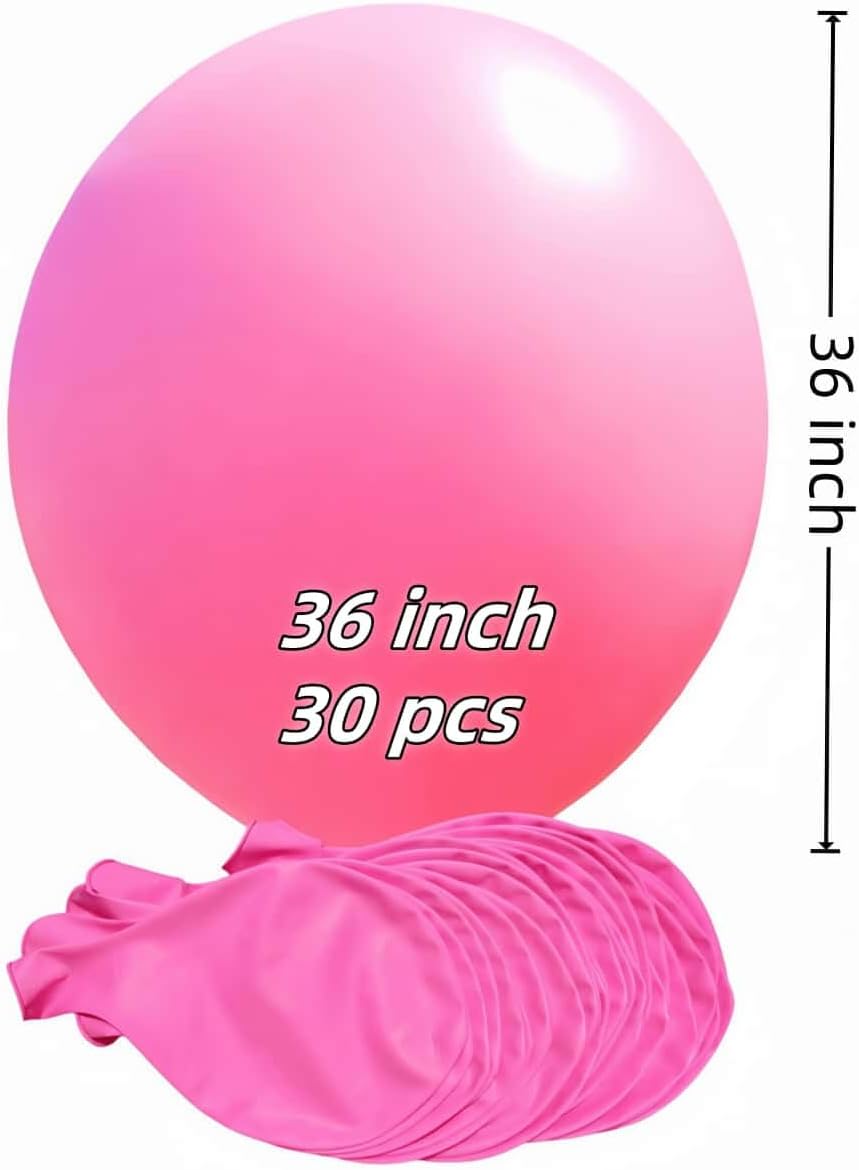 30 Pack Pink Balloons 36 Inch Pink Latex Party Large Balloon Bulk for Various Party Events