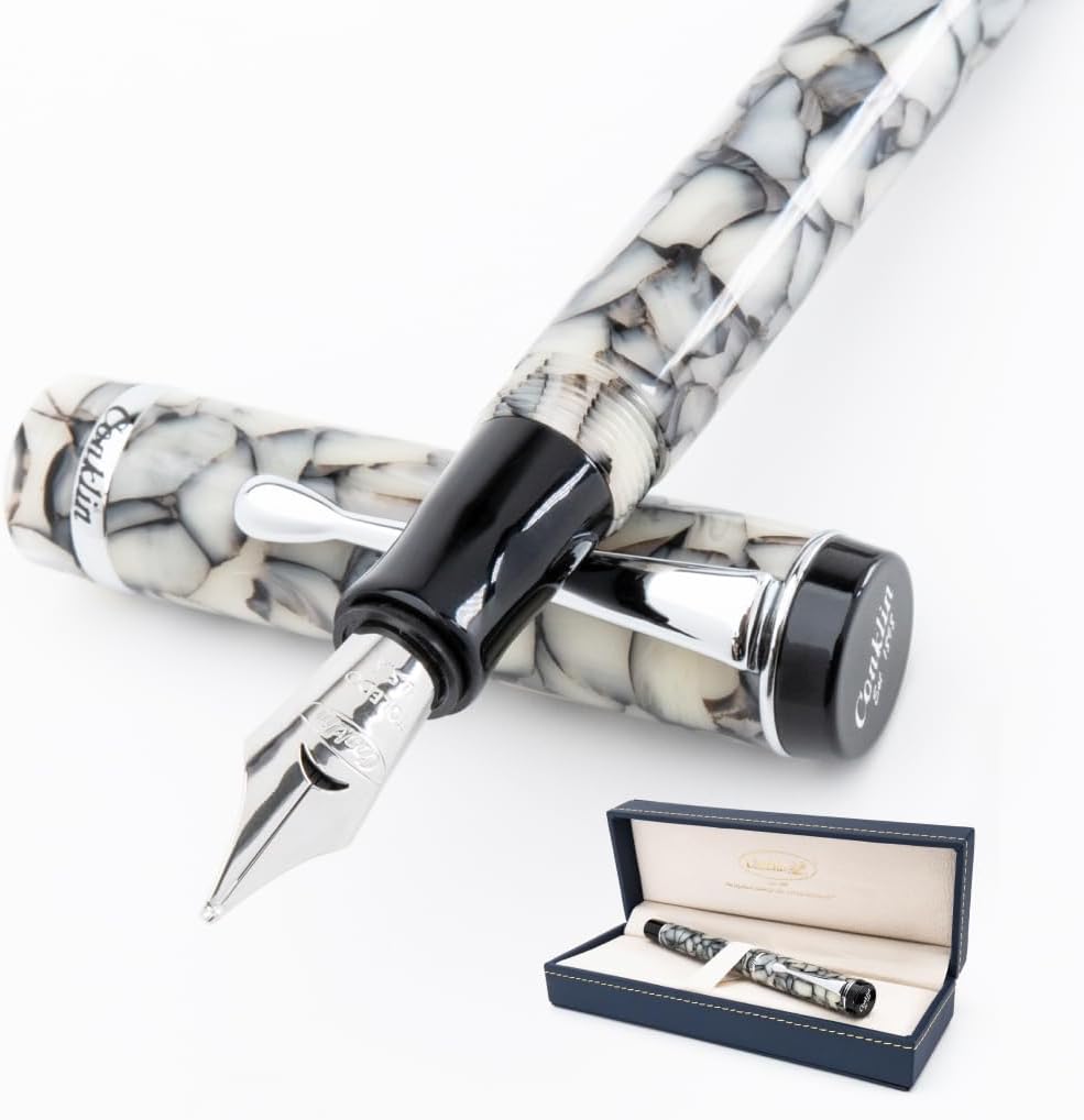 Conklin Duragraph Fountain Pen Cracked Ice - Extra Fine Nib, Precision Writing Instrument with