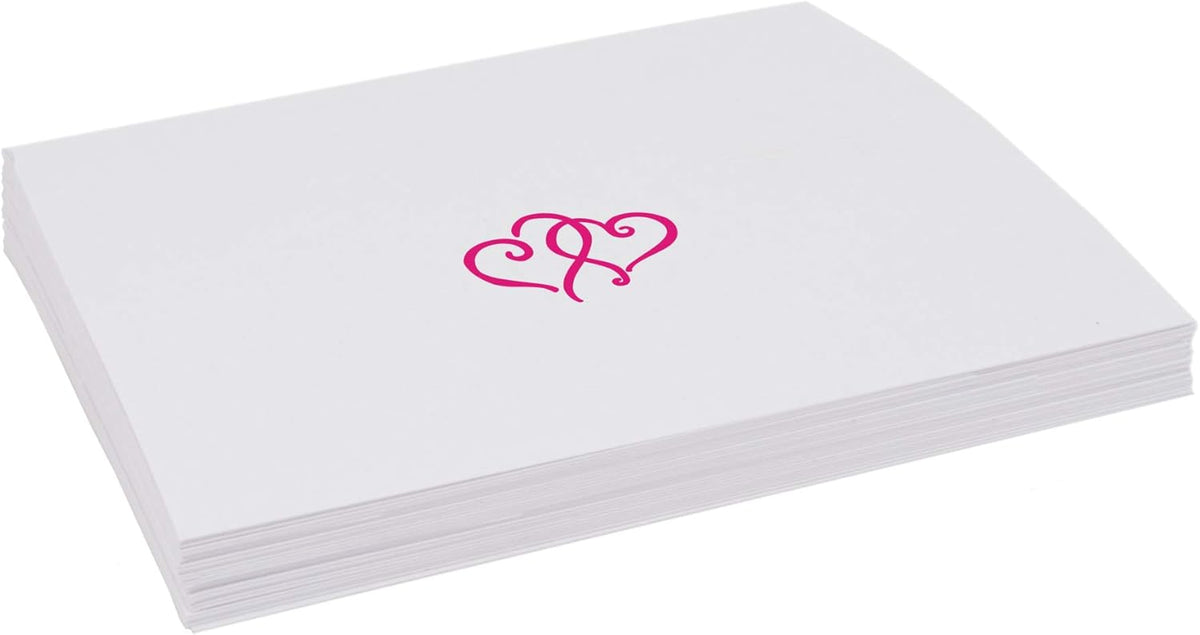 Linked Hearts Place Cards, Fuschia (Choose Color), Set of 150, Pre-cut and Scored - Wedding, Party