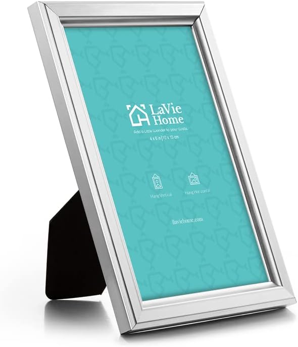 LaVie Home 4x6 Picture Frames (12 Pack, Silver) Simple Designed Photo Frame with High Definition