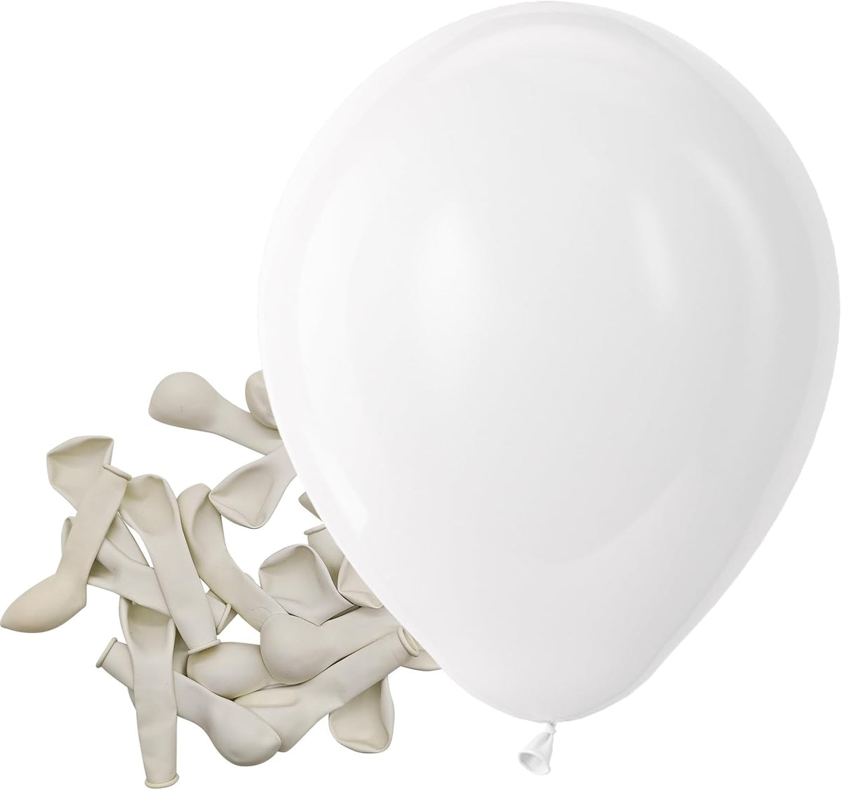 Bezente White Balloons Latex Party Balloons - 150 Pack 5 inch Matte White Helium Balloons for White