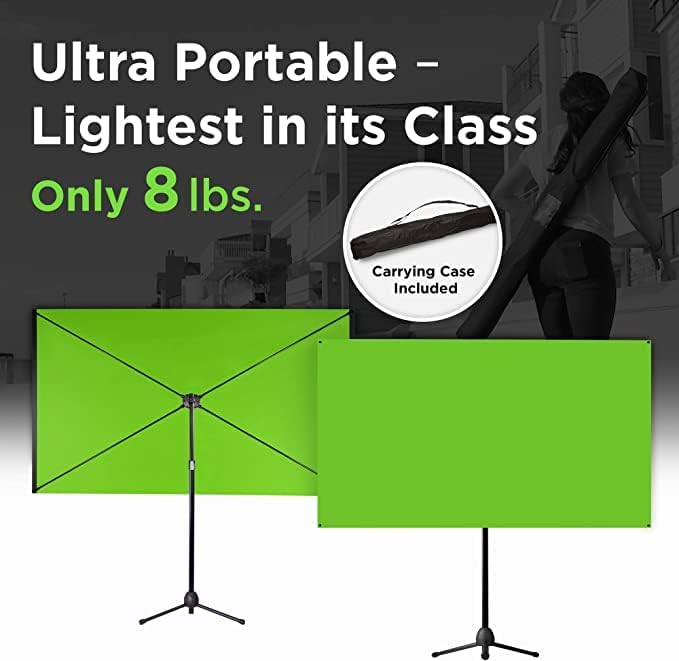 Valera 70in Green Screen Backdrop with Stand for Streaming, Ultra Portable 2 Min Setup, Portrait &