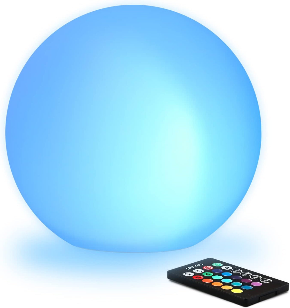 Mr.Go 8-inch Ultra-Fun LED Glowing Ball Light w/Remote, RGB Color Changing Globe Mood Lamp, 16