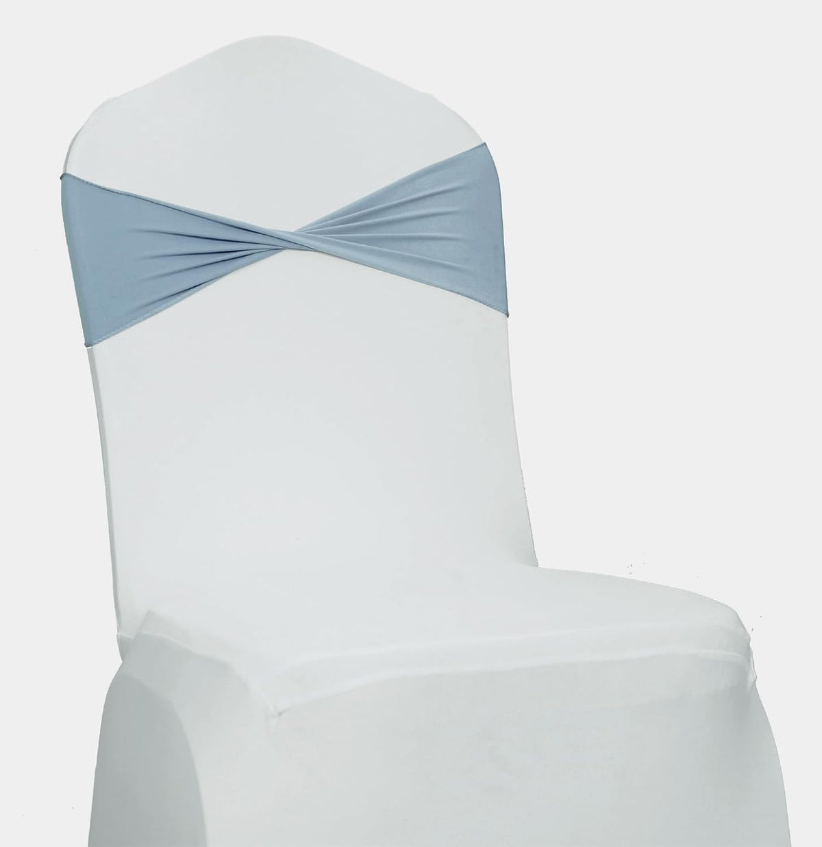 VDS Pack of 200 PCS | Dusty Blue | Spandex Chair Sashes Bows Without Buckle | Stretch Elastic