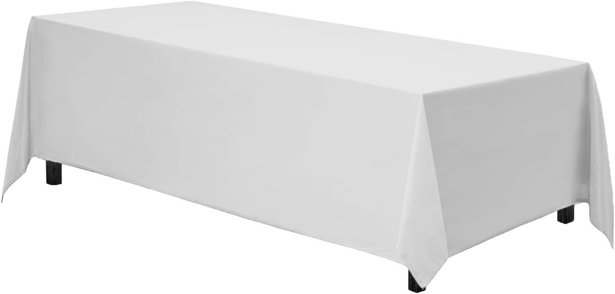 Gee Di Moda Rectangle Tablecloth - 70 x 120 Inch White Table Cloth for 6 or 8 Foot Rectangle Table
