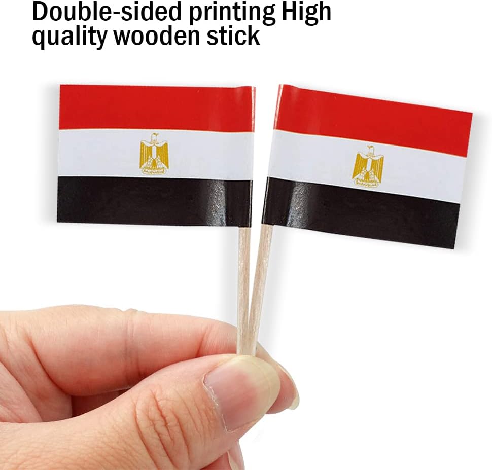Egypt Flag Egyptian Flag, Small Mini Egypt Toothpick Flags for Food, Cupcakes, Cocktails