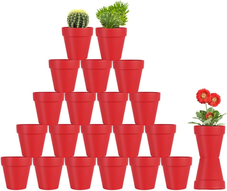 3 Inch Terracotta Pots - 22Pack Clay Flower Pots with Drainage Hole, Succulent Nursery Pot/Cactus