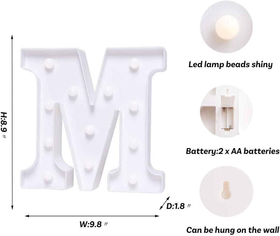 Foaky LED Letter Lights Sign Marquee Light Up Letters Sign for Night Light Wedding/Birthday Party
