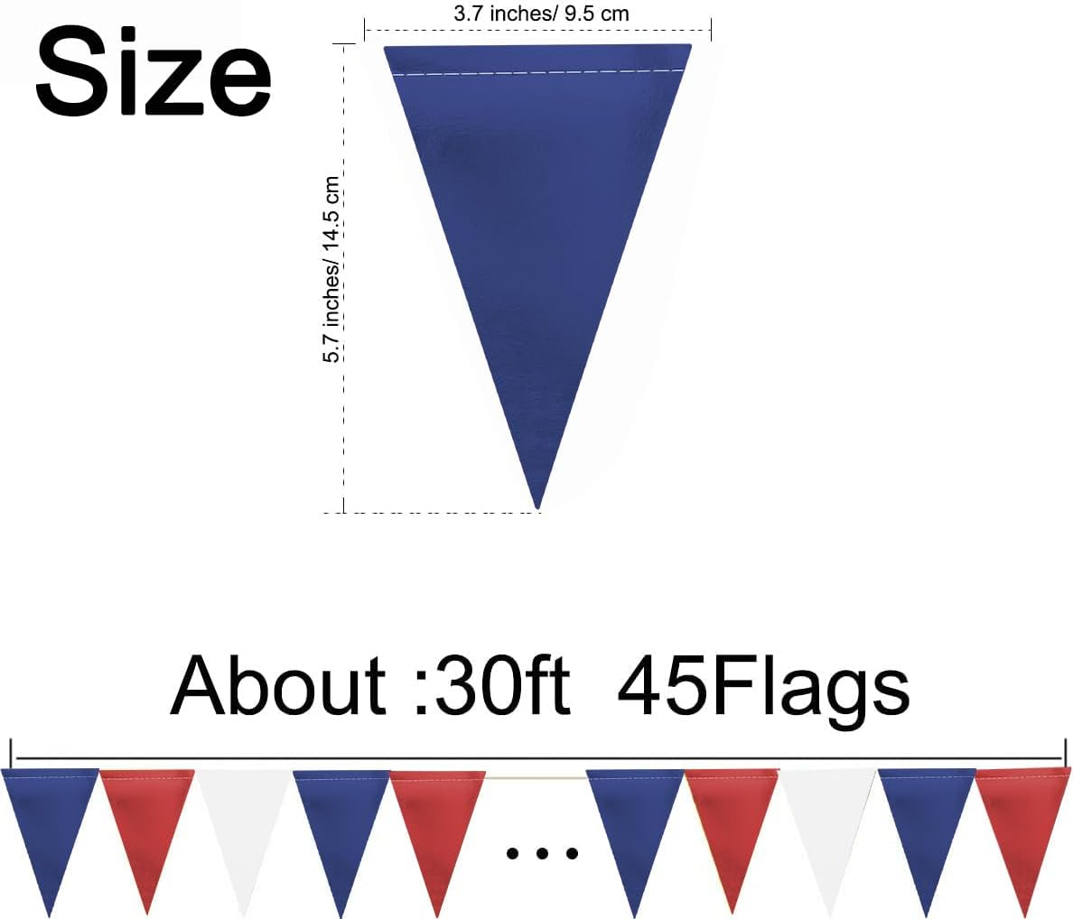 MerryNine Triangle Flag Bunting Banner, 3 Pack Vintage Style Pennant Banner for Wedding, Baby