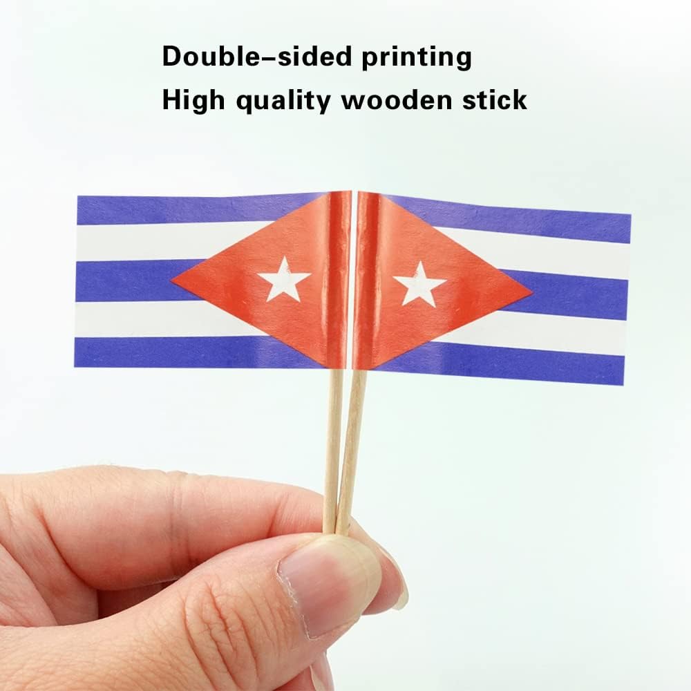 Cuba Flag Cuban Flag, Small Mini Cuba Toothpick Flags for Food, Cupcakes, Cocktails, Appetizers
