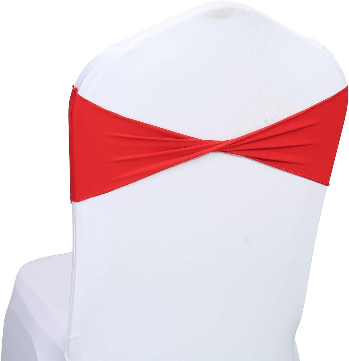VDS Pack of 75 PCS | Red | Spandex Chair Sashes Bows Without Buckle | Stretch Elastic Banquet