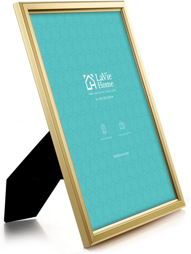 LaVie Home 8x10 Picture Frames (12 Pack, Gold) Simple Designed Photo Frames for Wall Mount Display