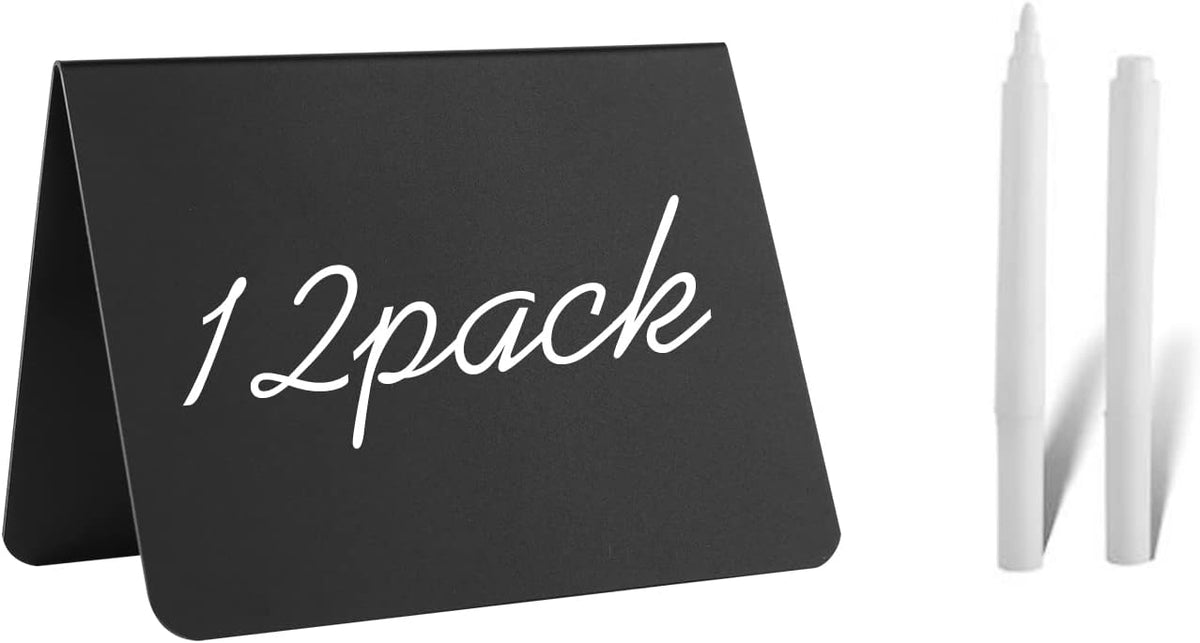 12 Pack 4"x3"Mini Chalkboard Signs for Chalk Sign for Food - Party - Buffet - Table Sign Chalkboard