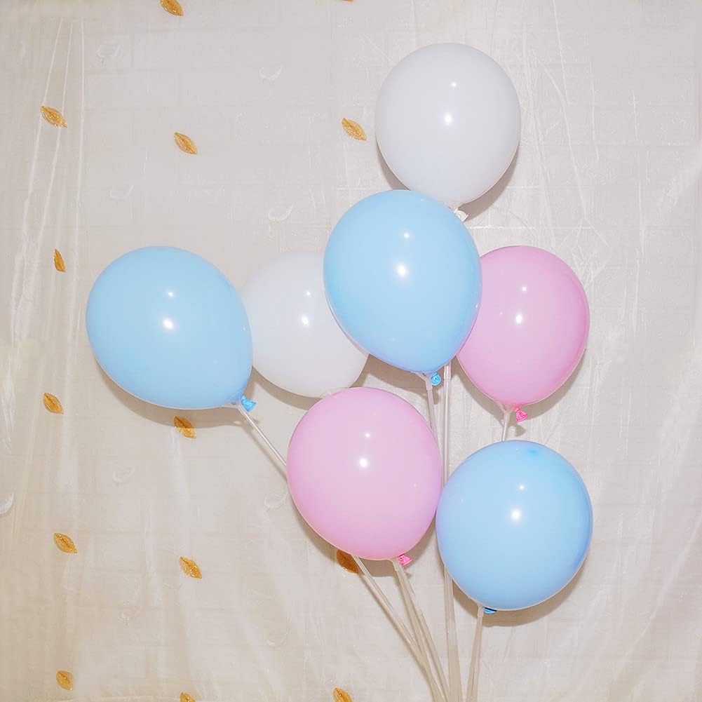 300 Pcs Pink Blue and White 5 Inch Balloons Macaron Pastel Pink and Blue White Latex Small Balloon