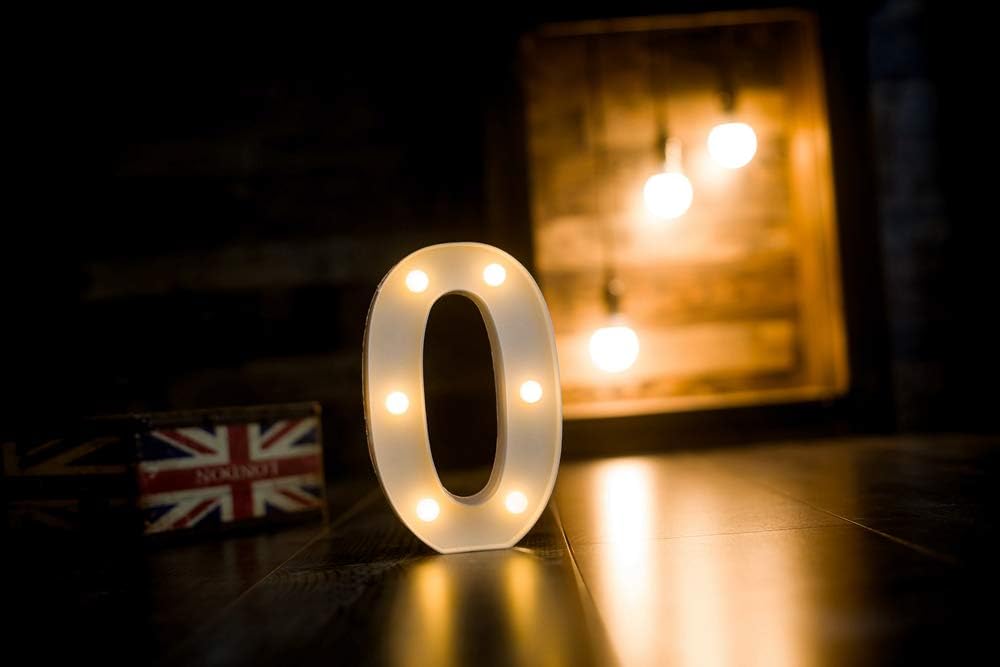 Foaky Decorative Led Marquee Light Up Number, Marquee Light Up Number Sign for Night Light Wedding